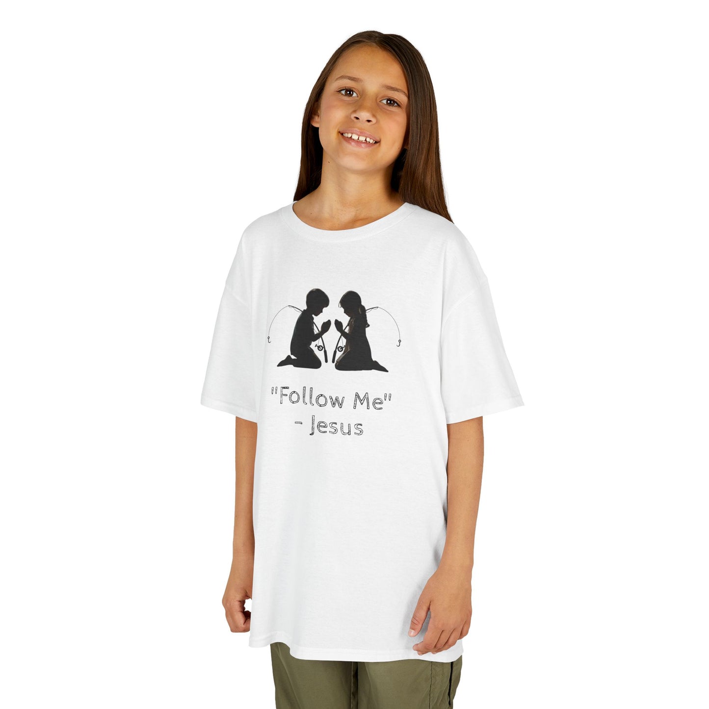 Jesus Inspirational Kids Tee, Christian Children’s Shirt, Follow Me Tee, Faith-based Apparel, Religious Gift for Kids
