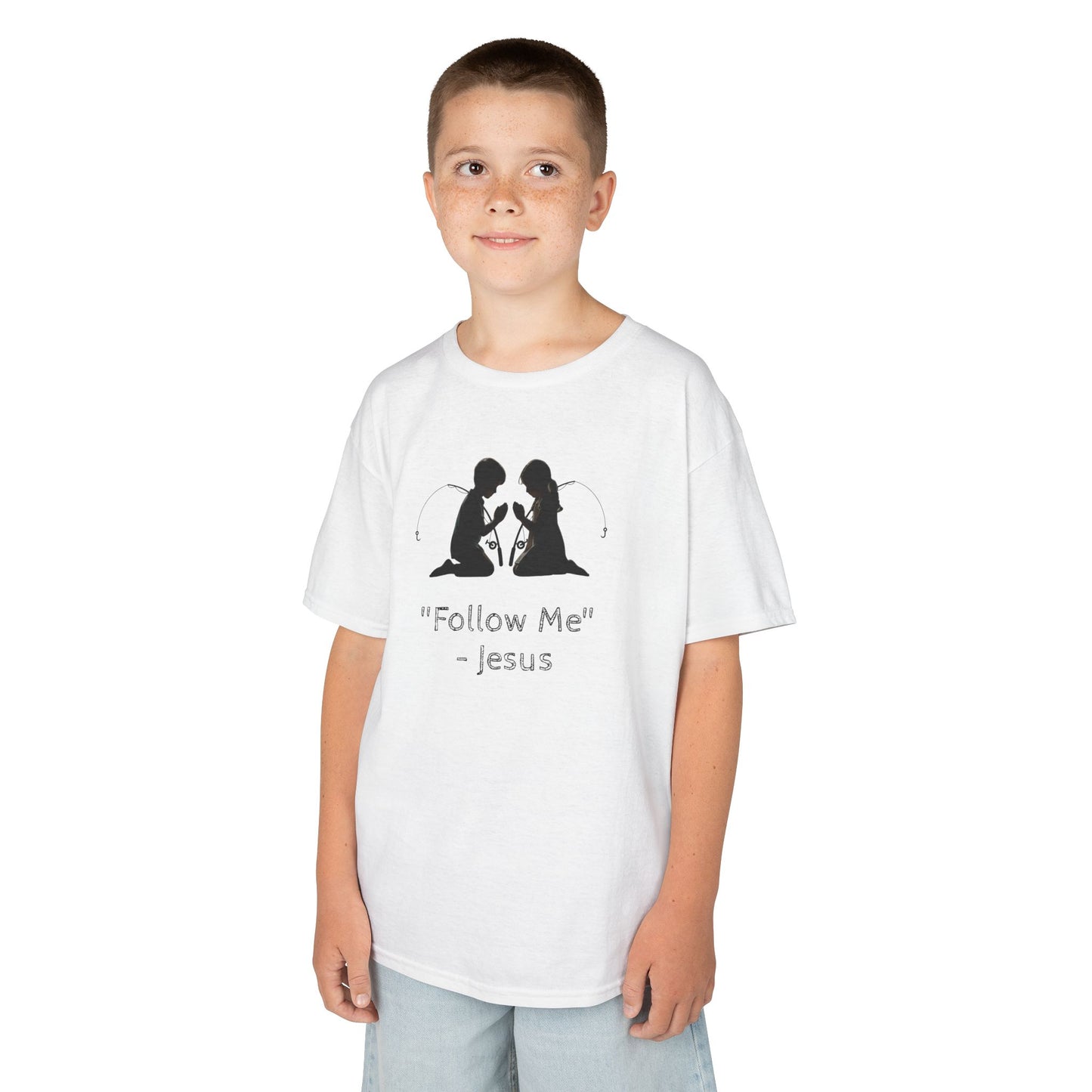 Jesus Inspirational Kids Tee, Christian Children’s Shirt, Follow Me Tee, Faith-based Apparel, Religious Gift for Kids